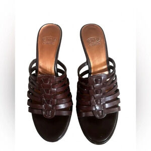 Circa Joan & David leather 3 inch slip on heel sandals in excellent condition